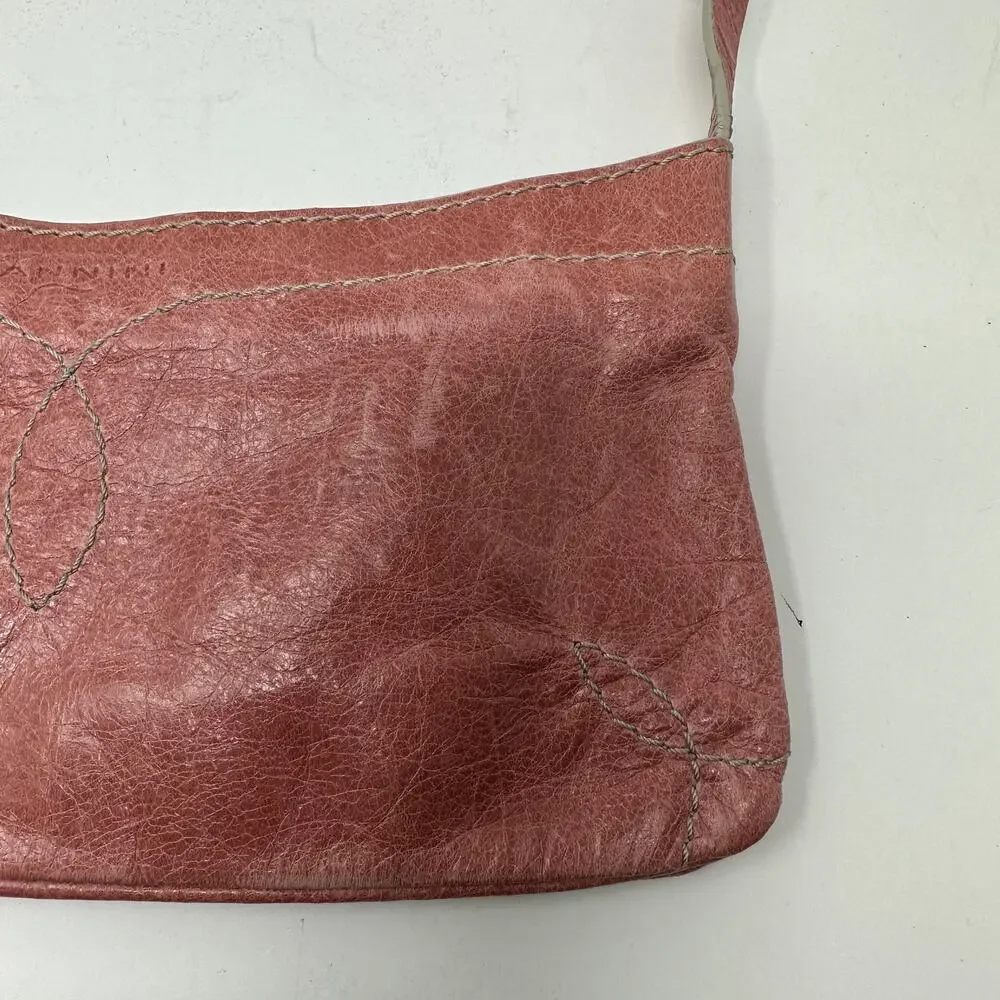 Nannini Y2K Vintage Mini Handbag Pink Leather Shoulder Strap
